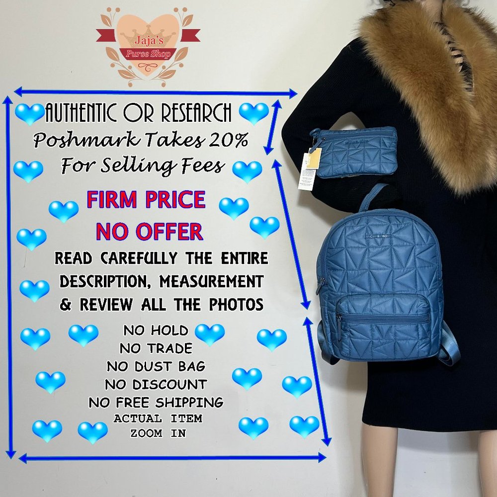 💙Michael Kors Quilted Fabric-Nylon Backpack & Pouch💙 - Picture 17 of 17